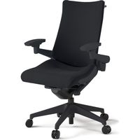 【組立設置込】イトーキ アクトチェア ハイバック 布張 ランバー無 可動肘 樹脂脚 ナイロンキャスター ハンガー付 黒×ブラックT 1脚（直送品）