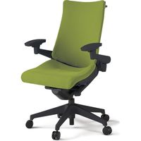 【組立設置込】イトーキ アクトチェア ハイバック 布張 ランバー無 可動肘 樹脂脚 ナイロンキャスター ハンガー付 黒×モスグリーン 1脚（直送品）