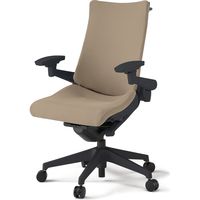 【組立設置込】イトーキ アクトチェア ハイバック 布張 ランバー無 可動肘 樹脂脚 ナイロンキャスター ハンガー付 黒×サンドイエロー 1脚（直送品）