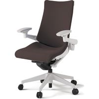 【組立設置込】イトーキ アクトチェア ハイバック 布張 ランバー無 可動肘 樹脂脚 ナイロンキャスター ハンガー付 白×チョコレートブラウン 1脚（直送品）