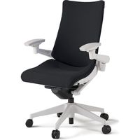 【組立設置込】イトーキ アクトチェア ハイバック 布張 ランバー無 可動肘 樹脂脚 ナイロンキャスター ハンガー付 白×ブラックT 1脚（直送品）