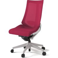 【設置込】イトーキ アクトチェア ハイバック メッシュ ランバー付 肘無 樹脂脚 ナイロンキャスター ハンガー無 灰×ラズベリーレッド 1脚（直送品）