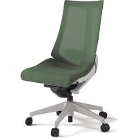 【設置込】イトーキ アクトチェア ハイバック メッシュ ランバー付 肘無 樹脂脚 ナイロンキャスター ハンガー無 灰×アイビーグリーン 1脚（直送品）