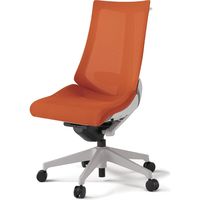 【組立設置込】イトーキ アクトチェア ハイバック メッシュ ランバー付 肘無 樹脂脚 ウレタンキャスター ハンガー付 灰×アンバーオレンジ 1脚（直送品）