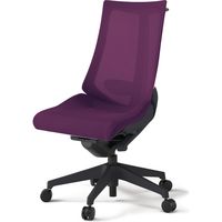 【組立設置込】イトーキ アクトチェア ハイバック メッシュ ランバー付 肘無 樹脂脚 ウレタンキャスター ハンガー付 黒×プラムパープル 1脚（直送品）