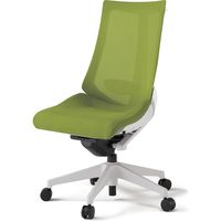 【組立設置込】イトーキ アクトチェア ハイバック メッシュ ランバー付 肘無 樹脂脚 ウレタンキャスター ハンガー付 白×モスグリーン 1脚（直送品）