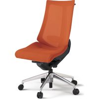 【組立設置込】イトーキ アクトチェア ハイバック メッシュ ランバー付 肘無 アルミ脚 ウレタンキャスター ハンガー付 黒×アンバーオレンジ 1脚（直送品）