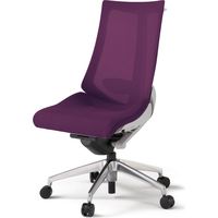 【組立設置込】イトーキ アクトチェア ハイバック メッシュ ランバー付 肘無 アルミ脚 ウレタンキャスター ハンガー付 灰×プラムパープル 1脚（直送品）