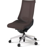 【組立設置込】イトーキ アクトチェア ハイバック メッシュ ランバー付 肘無 アルミ脚 ウレタンキャスター ハンガー付 黒×チョコブラウン 1脚（直送品）