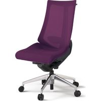 【組立設置込】イトーキ アクトチェア ハイバック メッシュ ランバー付 肘無 アルミ脚 ウレタンキャスター ハンガー付 黒×プラムパープル 1脚（直送品）