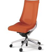 【組立設置込】イトーキ アクトチェア ハイバック メッシュ ランバー付 肘無 アルミ脚 ナイロンキャスター ハンガー付 灰×アンバーオレンジ 1脚（直送品）