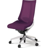 【組立設置込】イトーキ アクトチェア ハイバック メッシュ ランバー付 肘無 アルミ脚 ナイロンキャスター ハンガー付 白×プラムパープル 1脚（直送品）
