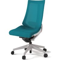 【設置込】イトーキ アクトチェア ハイバック メッシュ ランバー付 肘無 樹脂脚 ウレタンキャスター ハンガー無 灰×ストロングブルー 1脚（直送品）