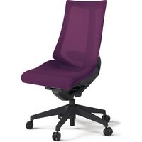 【設置込】イトーキ アクトチェア ハイバック メッシュ ランバー付 肘無 樹脂脚 ウレタンキャスター ハンガー無 黒×プラムパープル 1脚（直送品）