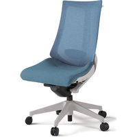 【組立設置込】イトーキ アクトチェア ハイバック メッシュ ランバー付 肘無 樹脂脚 ウレタンキャスター ハンガー付 灰×ダックブルー 1脚（直送品）