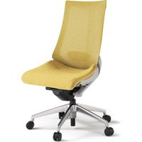 【設置込】イトーキ アクトチェア ハイバック メッシュ ランバー付 肘無 アルミ脚 ナイロンキャスター ハンガー無 灰×カナリアイエロー 1脚（直送品）