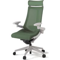 【組立設置込】イトーキ アクトチェア EXハイバック メッシュ ランバー付 可動肘 樹脂脚 ウレタンキャスター ハンガー無 灰×アイビーグリーン 1脚（直送品）