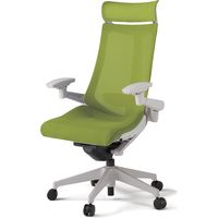 【組立設置込】イトーキ アクトチェア EXハイバック メッシュ ランバー付 可動肘 樹脂脚 ウレタンキャスター ハンガー無 灰×モスグリーン 1脚（直送品）