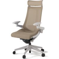 【組立設置込】イトーキ アクトチェア EXハイバック メッシュ ランバー付 可動肘 樹脂脚 ウレタンキャスター ハンガー無 灰×サンドイエロー 1脚（直送品）