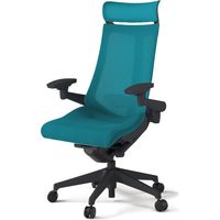 【組立設置込】イトーキ アクトチェア EXハイバック メッシュ ランバー付 可動肘 樹脂脚 ウレタンキャスター ハンガー無 黒×ストロングブルー 1脚（直送品）