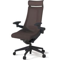 【組立設置込】イトーキ アクトチェア EXハイバック メッシュ ランバー付 可動肘 樹脂脚 ウレタンキャスター ハンガー無 黒×チョコブラウン 1脚（直送品）