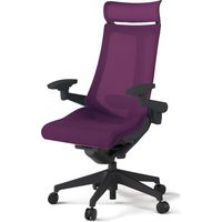 【組立設置込】イトーキ アクトチェア EXハイバック メッシュ ランバー付 可動肘 樹脂脚 ウレタンキャスター ハンガー無 黒×プラムパープル 1脚（直送品）
