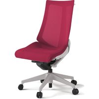 【組立設置込】イトーキ アクトチェア ハイバック メッシュ ランバー無 肘無 樹脂脚 ウレタンキャスター ハンガー付 灰×ラズベリーレッド 1脚（直送品）