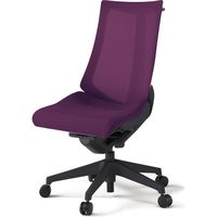 【組立設置込】イトーキ アクトチェア ハイバック メッシュ ランバー無 肘無 樹脂脚 ウレタンキャスター ハンガー付 黒×プラムパープル 1脚（直送品）