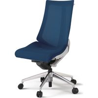 【組立設置込】イトーキ アクトチェア ハイバック メッシュ ランバー無 肘無 アルミ脚 ウレタンキャスター ハンガー付 灰×ネイビーブルー 1脚（直送品）