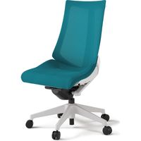 【組立設置込】イトーキ アクトチェア ハイバック メッシュ ランバー無 肘無 樹脂脚 ナイロンキャスター ハンガー付 白×ストロングブルー 1脚（直送品）