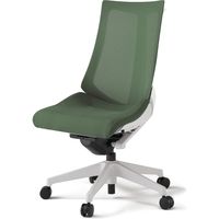 【組立設置込】イトーキ アクトチェア ハイバック メッシュ ランバー無 肘無 樹脂脚 ナイロンキャスター ハンガー付 白×アイビーグリーン 1脚（直送品）