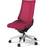 【組立設置込】イトーキ アクトチェア ハイバック メッシュ ランバー無 肘無 アルミ脚 ナイロンキャスター ハンガー付 黒×ラズベリーレッド 1脚（直送品）