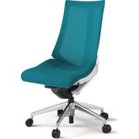 【組立設置込】イトーキ アクトチェア ハイバック メッシュ ランバー無 肘無 アルミ脚 ナイロンキャスター ハンガー付 白×ストロングブルー 1脚（直送品）
