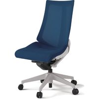【設置込】イトーキ アクトチェア ハイバック メッシュ ランバー無 肘無 樹脂脚 ウレタンキャスター ハンガー無 灰×ネイビーブルー 1脚（直送品）