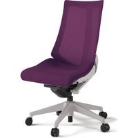 【設置込】イトーキ アクトチェア ハイバック メッシュ ランバー無 肘無 樹脂脚 ウレタンキャスター ハンガー無 灰×プラムパープル 1脚（直送品）