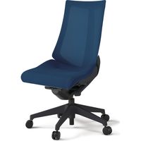 【設置込】イトーキ アクトチェア ハイバック メッシュ ランバー無 肘無 樹脂脚 ウレタンキャスター ハンガー無 黒×ネイビーブルー 1脚（直送品）