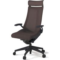 【組立設置込】イトーキ アクトチェア EXハイバック メッシュ ランバー無 固定肘 樹脂脚 ウレタンキャスター ハンガー無 黒×チョコブラウン 1脚（直送品）