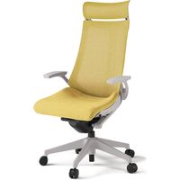 【組立設置込】イトーキ アクトチェア EXハイバック メッシュ ランバー無 固定肘 樹脂脚 ウレタンキャスター ハンガー無 灰×カナリアイエロー 1脚（直送品）