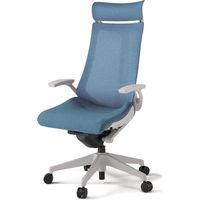 【組立設置込】イトーキ アクトチェア EXハイバック メッシュ ランバー無 固定肘 樹脂脚 ウレタンキャスター ハンガー無 灰×ダックブルー 1脚（直送品）