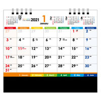 2021年 卓上カレンダー COLORFUL 160×180mm ムトウユニパック