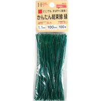 ダイドーハント DAIDОHANT かんたん結束線 緑 100mm 100本入 10155890 1パック(100本) 858-6088（直送品）