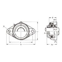 旭精工 ひしフランジ形ユニット UCFL形 止めねじ付き、円筒穴形 CUCFL212CN 1セット(2個)（直送品）