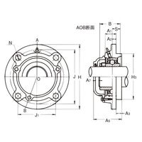 旭精工 印ろう付き丸フランジ形ユニット UCFC形 止めねじ付き、円筒穴形 CUCFC211CN 1セット(2個)（直送品）