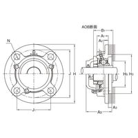 旭精工 印ろう付き丸フランジ形ユニット UKFC+H形 アダプタ付き、テーパ穴形 CUKFC215CN 1個（直送品）