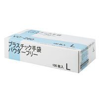 伊藤忠リーテイルリンク　プラスチック手袋　パウダーフリー　Lサイズ　VC-260　中厚手タイプ　1箱（100枚入）（使い捨てグローブ）