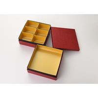 明美　２箱 瑞光明 紙重箱 六角型（大）2段 友禅ZU-No.18 台紙・木製仕切付