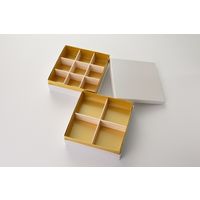 瑞光明 スリット式紙重箱 6.5寸角2段 木製仕切AD付