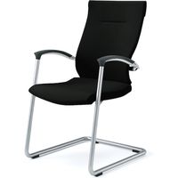 【設置込】イトーキ スピーナチェア 会議イス 背座クロス 肘付 シルバーベース キャンテイレバー脚 ブラック 1脚（直送品）