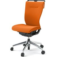 【設置込】イトーキ コセールチェア ハイバック 肘無 ハンガー付 アルミ脚 オレンジ×ホワイト×オレンジ 1脚（直送品）
