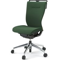 【設置込】イトーキ コセールチェア ハイバック 肘無 ハンガー付 アルミ脚 IVグリーン×ホワイト×IVグリーン 1脚（直送品）